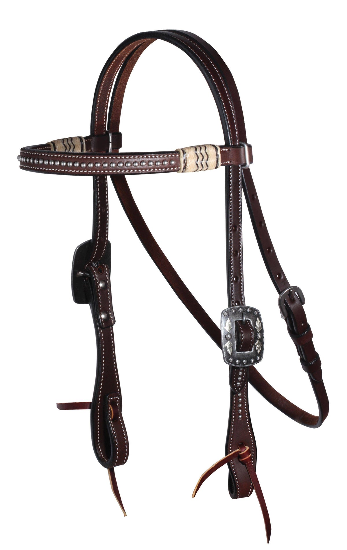 Black Rawhide Dotted Browband Headstall L66766