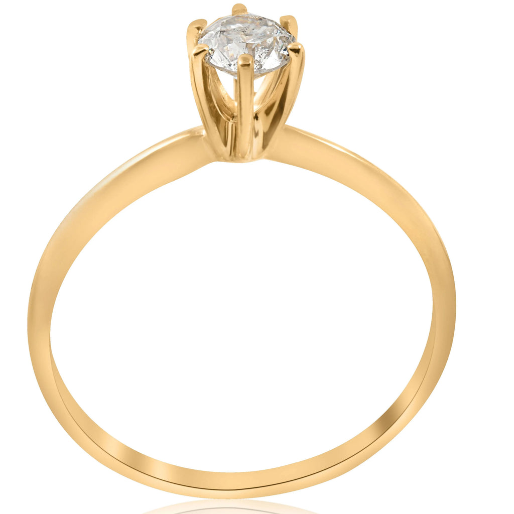 14k Yellow Gold Solitaire Diamond Engagement Ring F5912