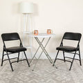 Set of 2 Black Metal Folding Chairs with Padded Seats F457019