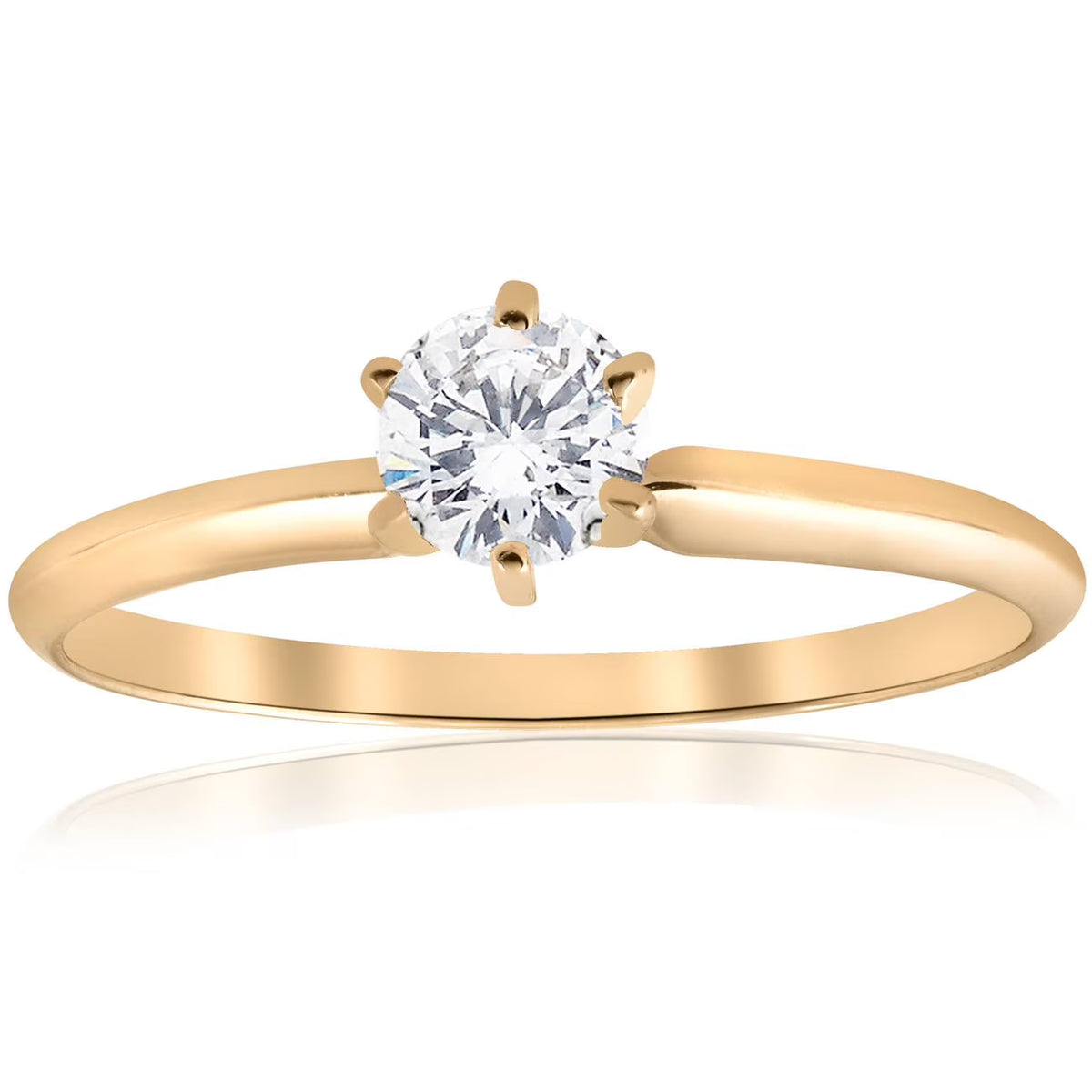 14k Yellow Gold Solitaire Diamond Engagement Ring F5912