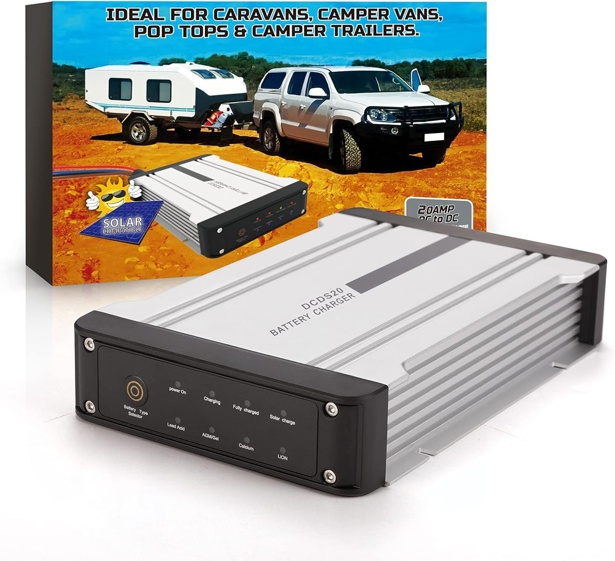 12V 20A DC to DC On-Board Battery Charger for AGM, Gel, Calcium, LiFePO4, VRLA Battery, Pack of 2 U56105