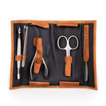 Cognac Leather 5-Piece Manicure Set U988
