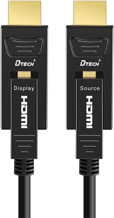 Fiber Optic HDMI Cable 200 Feet 4K 60Hz 18Gbps High Speed with Dual Connectors Micro HDMI and Standard HDMI Connector W379
