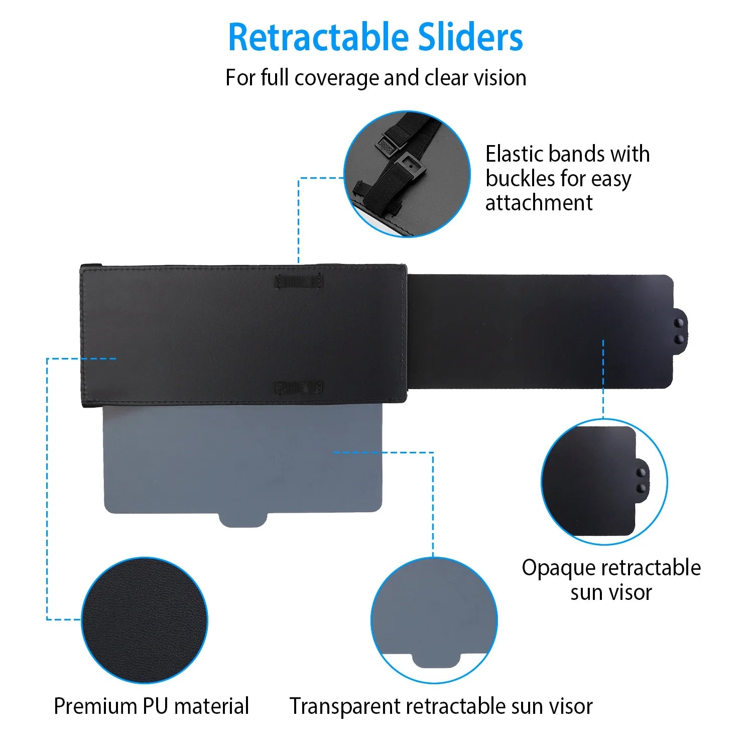 Car Sunshade Sun Visor Extender Windshield Side Window Shade X3013
