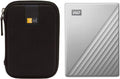 2TB USB 3.0 Slim Portable External Hard Drive (Silver) + Compact Hard Drive Case (Black) K125
