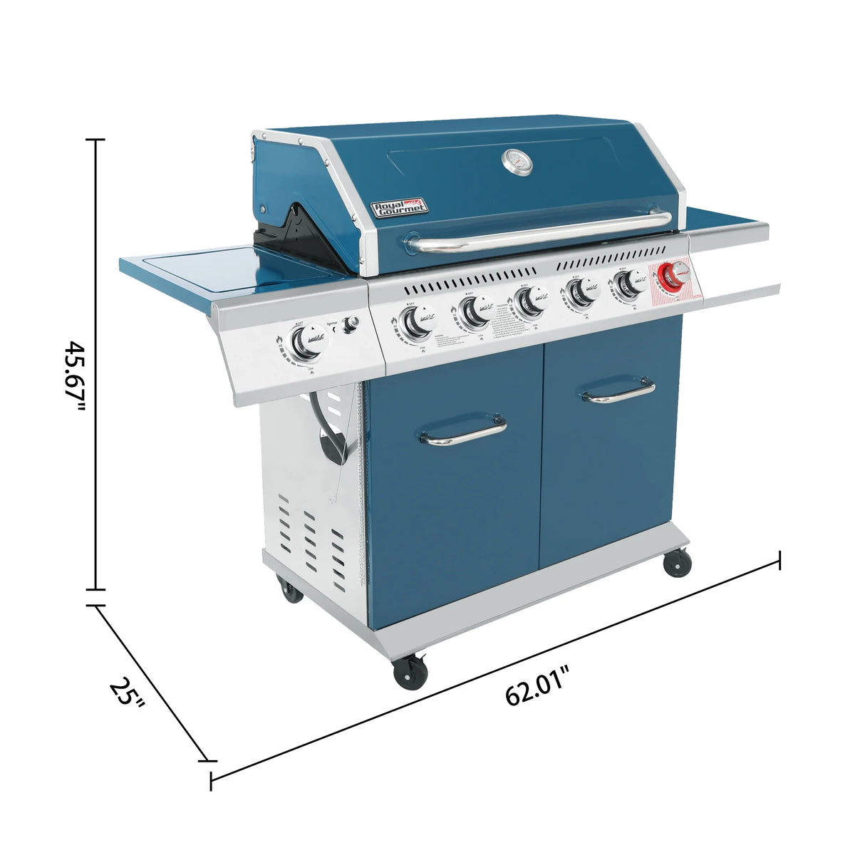 6-Burner BBQ Gas Grill with Sear Burner and Side Burner I28227