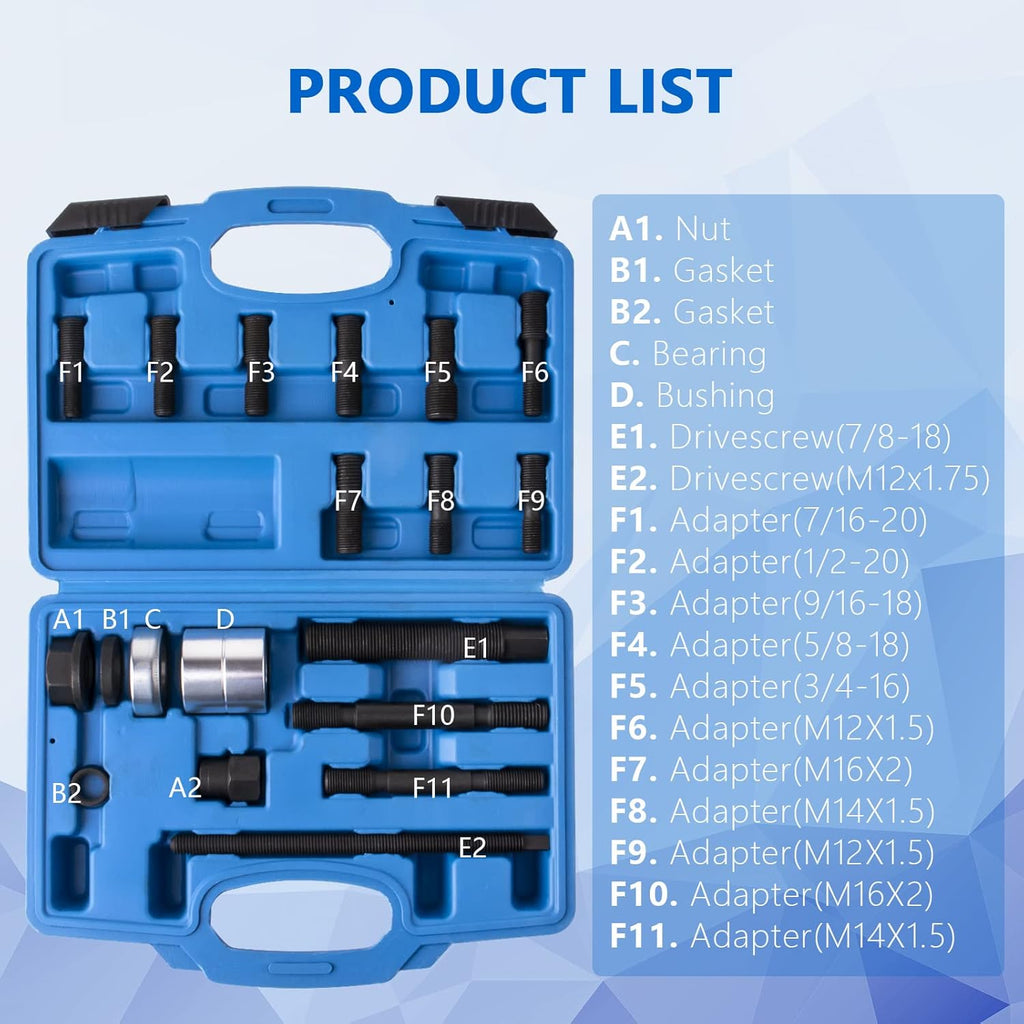 Harmonic Balance Installer Kit with 12 Threaded Adapters E47425