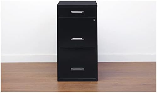 Black 18in Deep 3 Metal Organizer Pencil Drawer Vertical File Cabinet D937