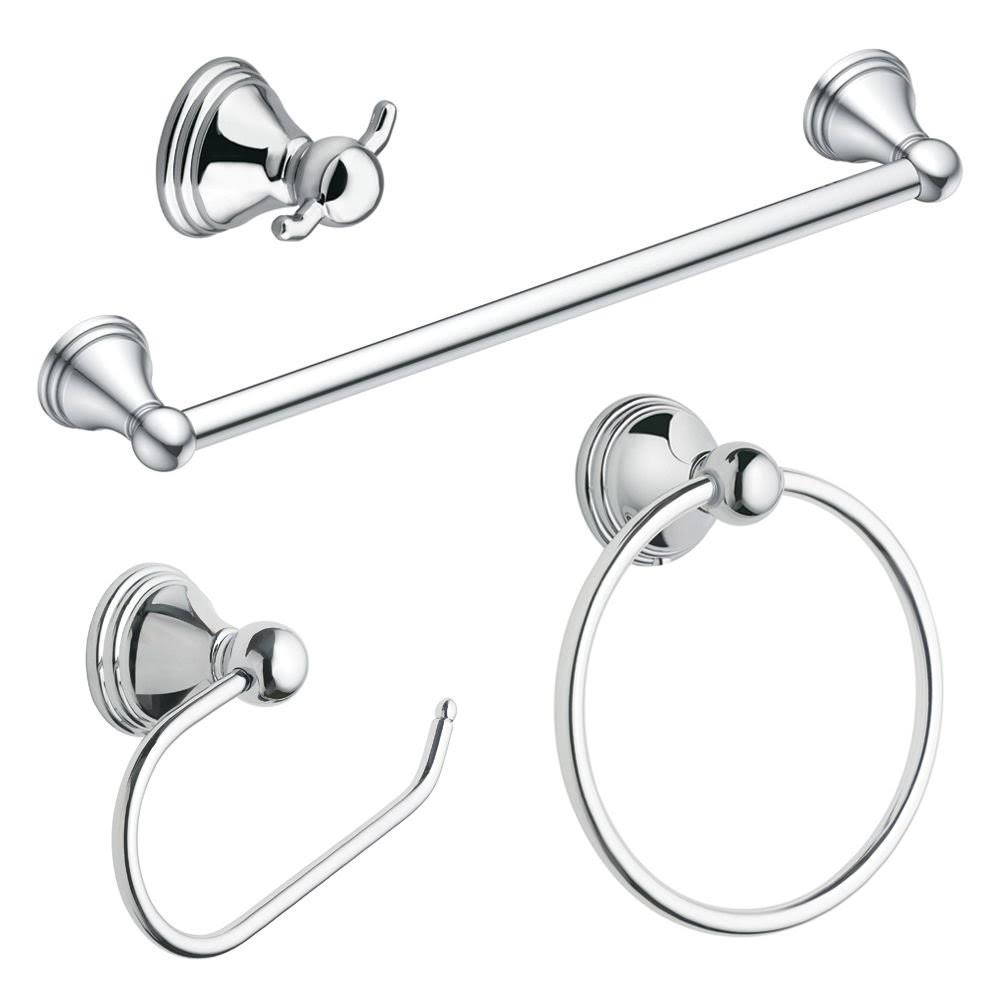 Chrome 4 Piece Bathroom Accessory Set L9013