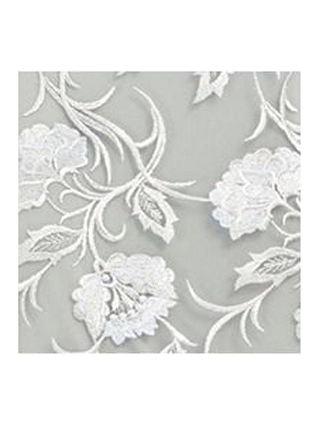 Gray Embroidered Floral Flutter Sleeve V Neck Full-Length Evening Gown Dress Petites 16P Q9802
