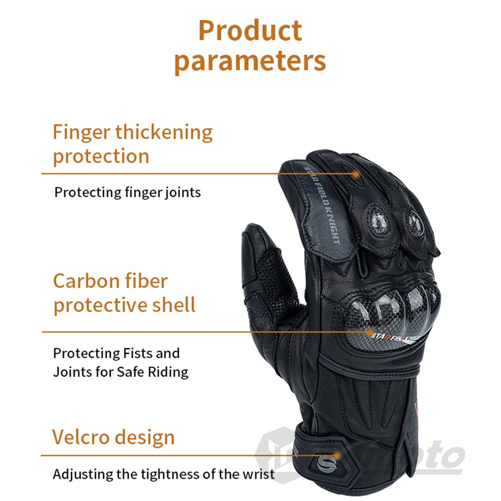 Vintage Leather Touchscreen Motorcycle Gloves I661649