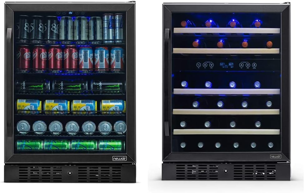 Black Stainless Steel Beverage Refrigerator with 177 Can Capacity T72076
