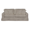 Light Gray Fabric Slipcovered Sofa V501