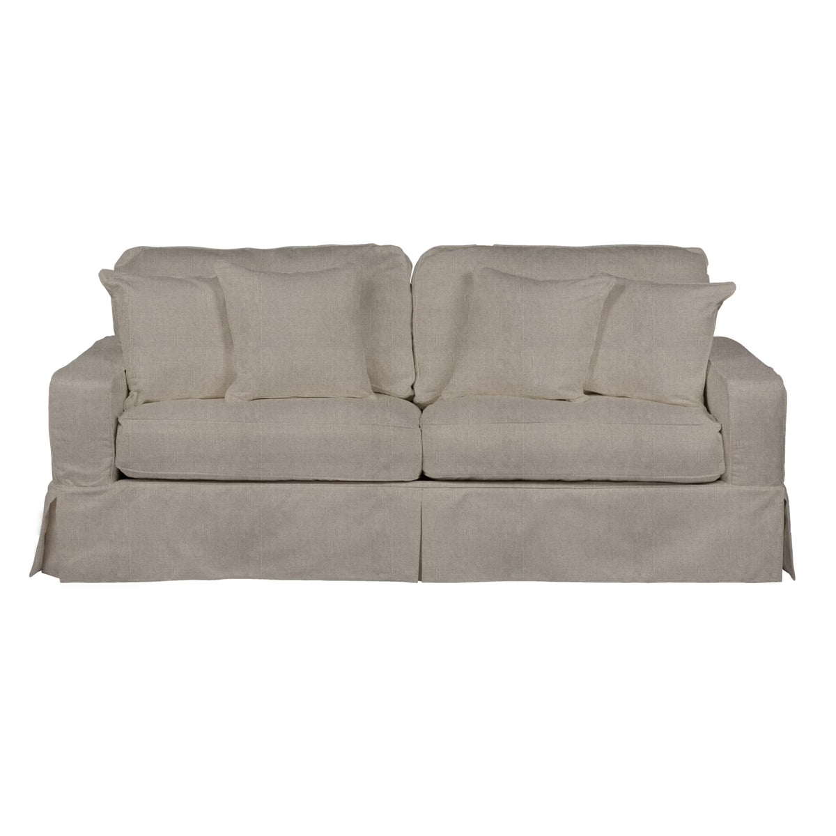 Light Gray Fabric Slipcovered Sofa V501