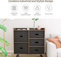 5 Drawers Wood Frame Storage Dresser with Removable Fabric Drawers R35157