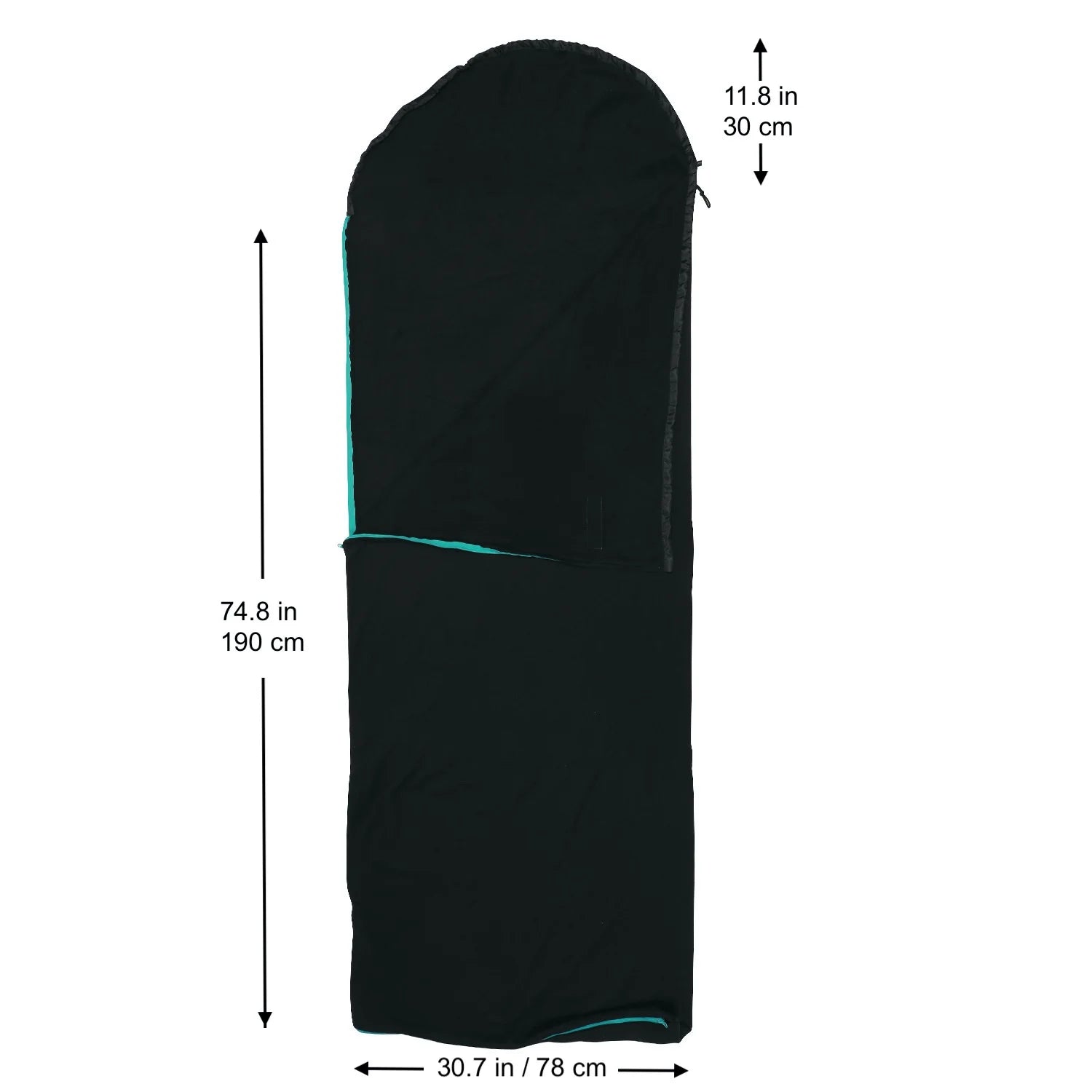 Fleece Sleeping Bag Liner with Drawstring Hood & Dual Slider Zipper I446