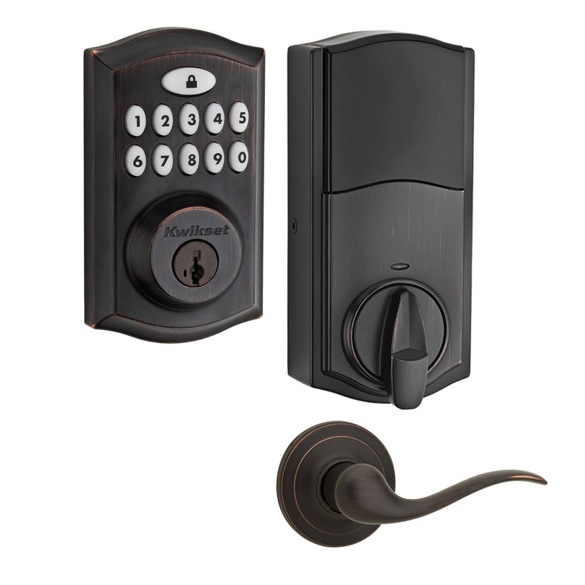 Venetian Bronze SmartKey Deadbolt with Passage Lever H261880