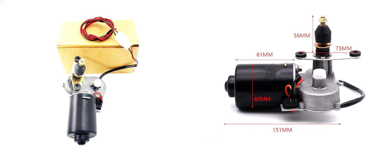 12V UTV Windshield Wiper Motor, 110° Sweep, Pack of 2 R691