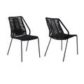Black Stackable Outdoor Dining Chair Set of 2 G43190
