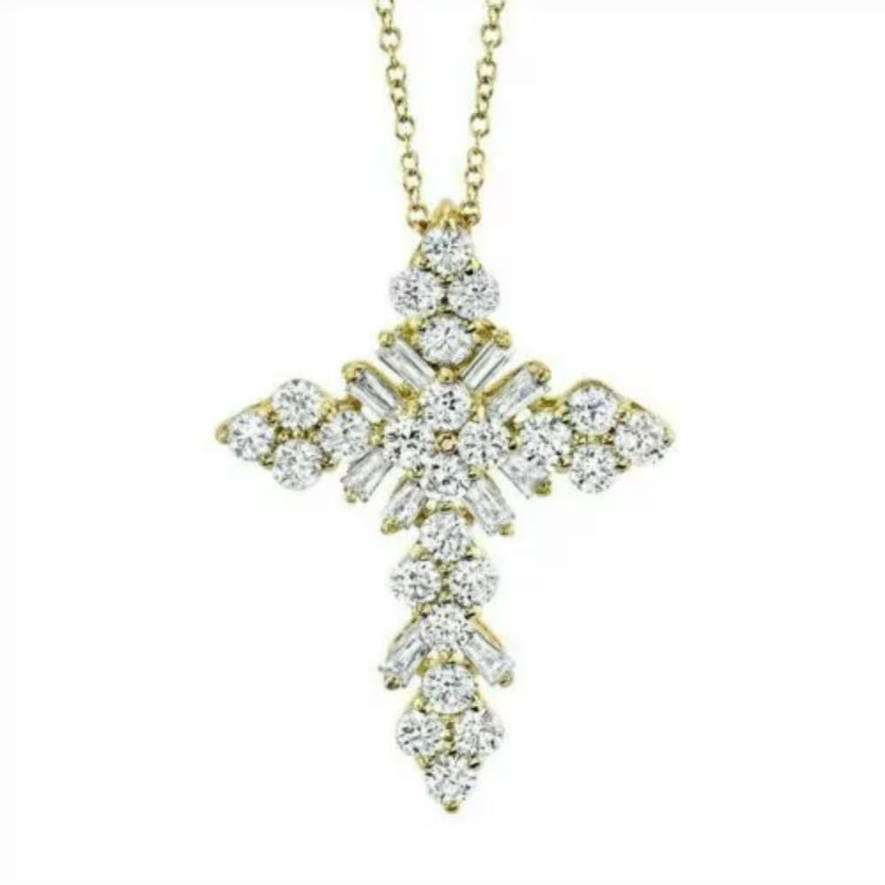 14K Yellow Gold Cross Pendant F75615