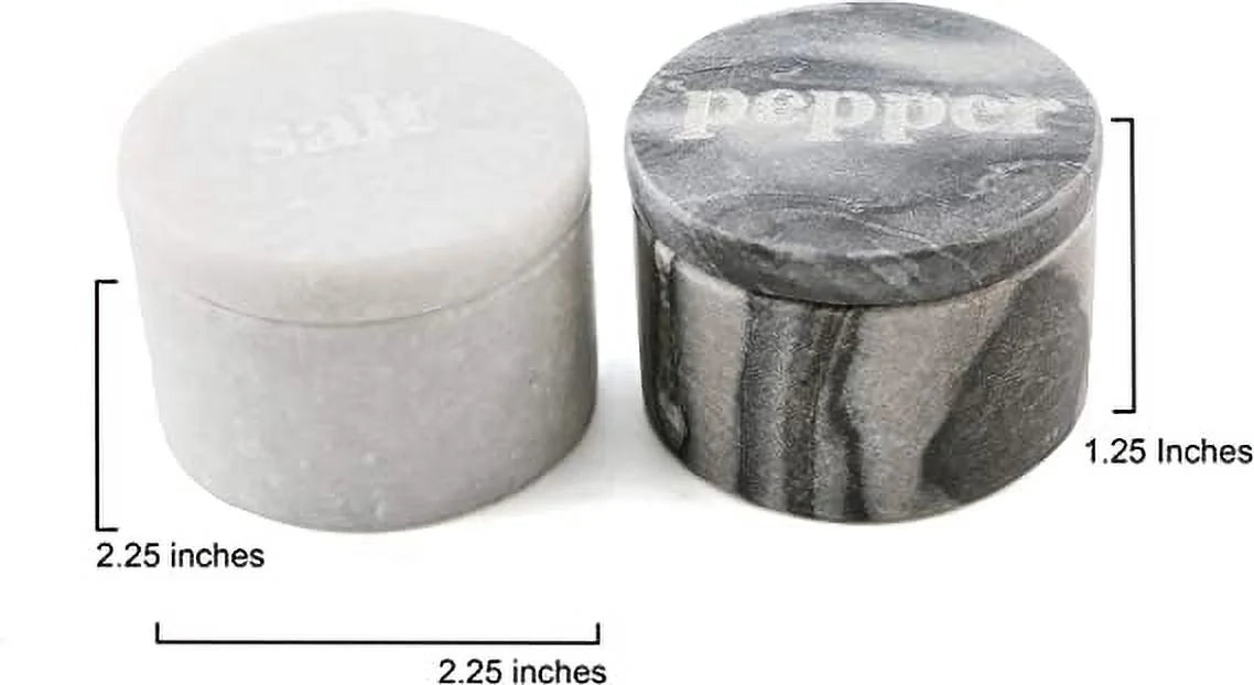 White & Black Marble Pinch Pots with Etched Lids T825803