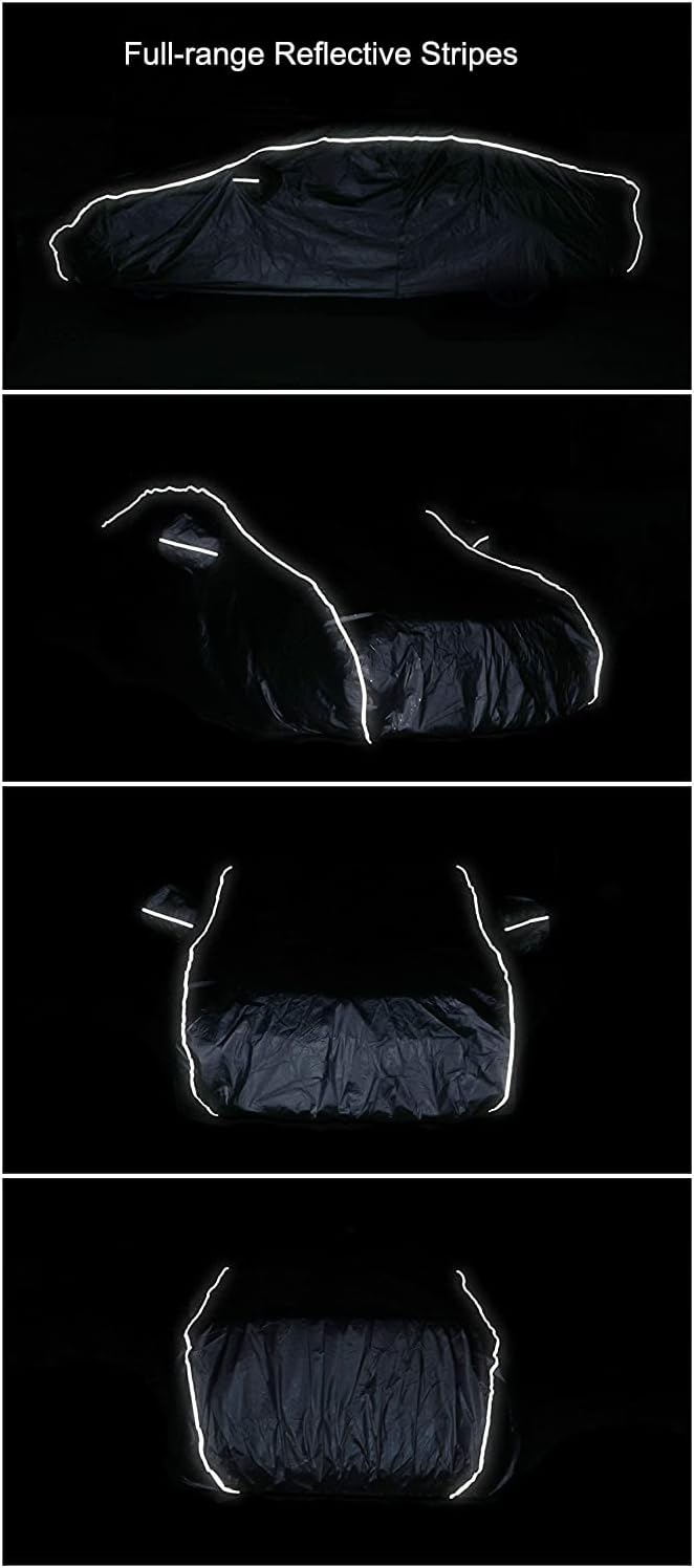 Hard Shell Car Cover Waterproof UV-Proof Windproof Fit 150-178 Inches Length Coupe Convertible Sport Car J913341