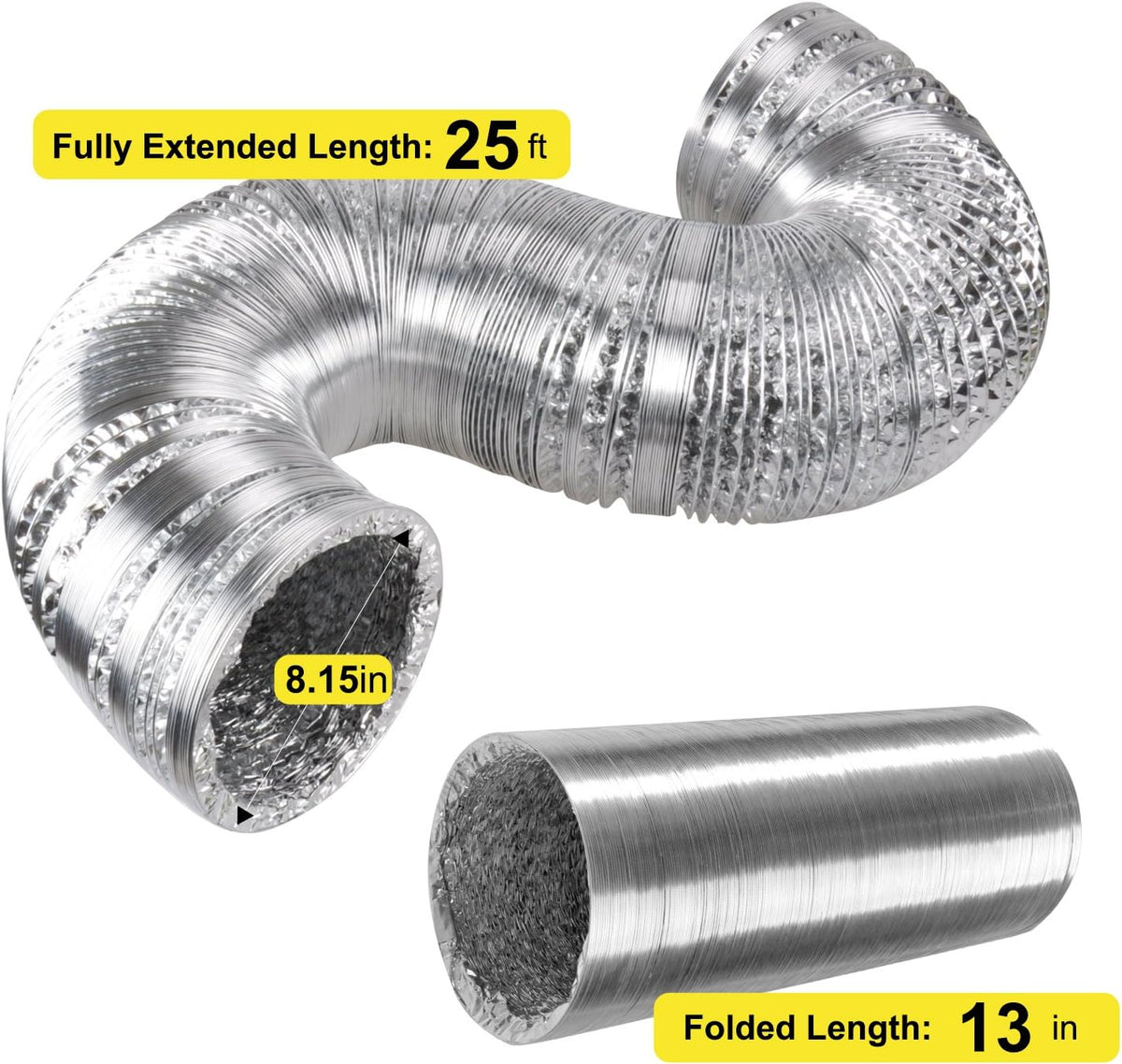 8 Inch 750 CFM Inline Fan Carbon Filter 25 Feet Ducting Combo with Humidity Monitor G7983