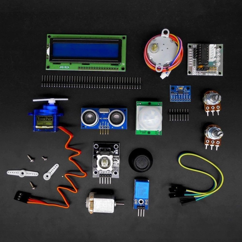 Mega2560 LCD1602 Servo Stepper Motor Sensors Breadboard Jumper Wire Resistor Capacitor Transistor STEM Electronic Projects Starter Kit H492