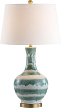 Green Striped Ceramic LED Lamp M146