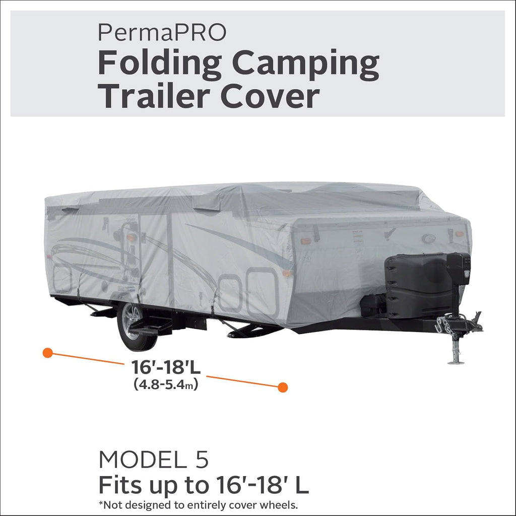 Folding Camping Trailer Cover, Fits 16' - 18'L Trailers U5485