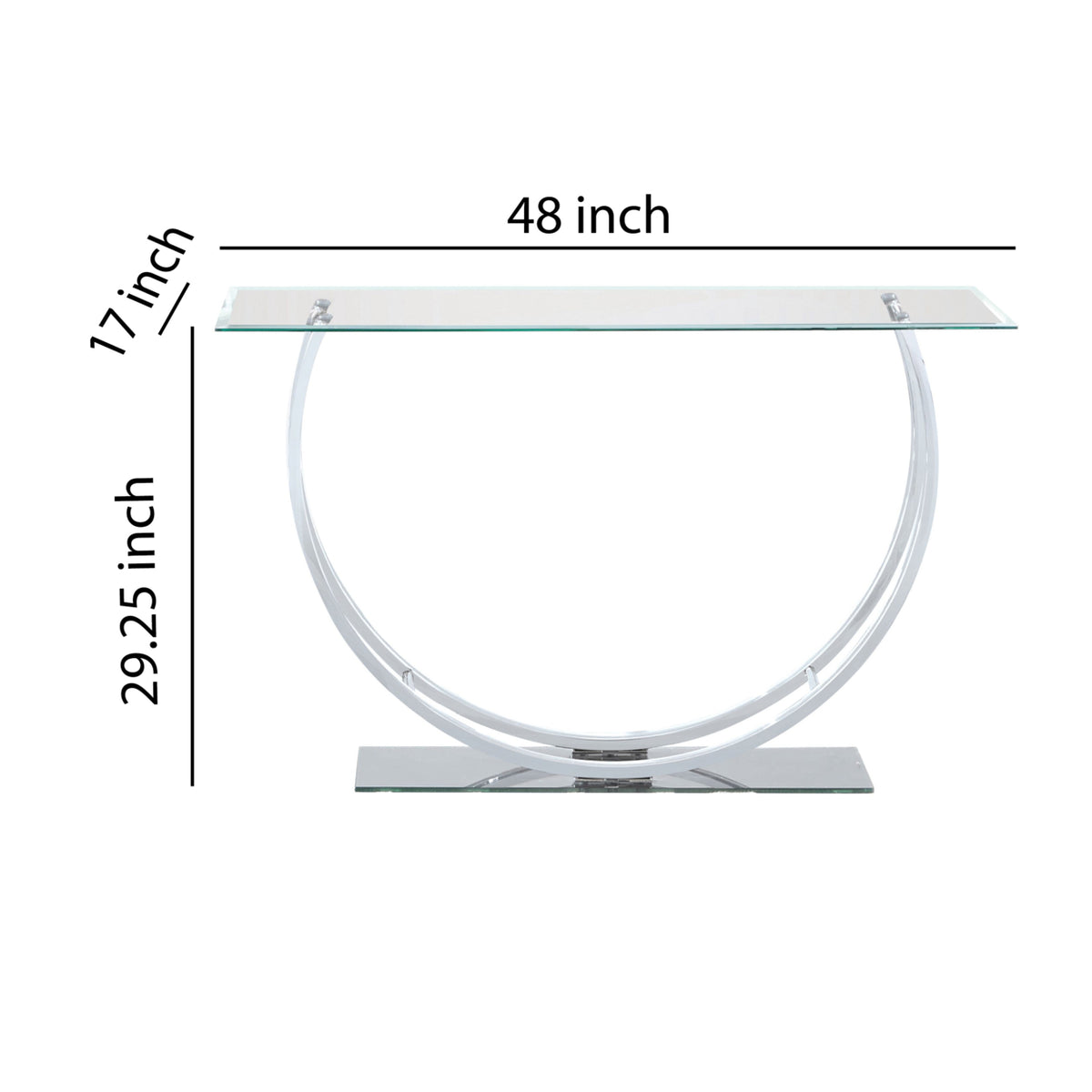 Silver Glass Tabletop Sofa Table O1967