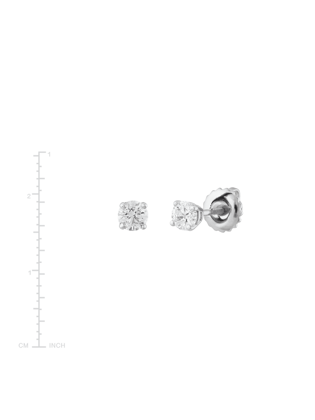 14kt White Gold Diamond Solitaire Stud Earrings O4050