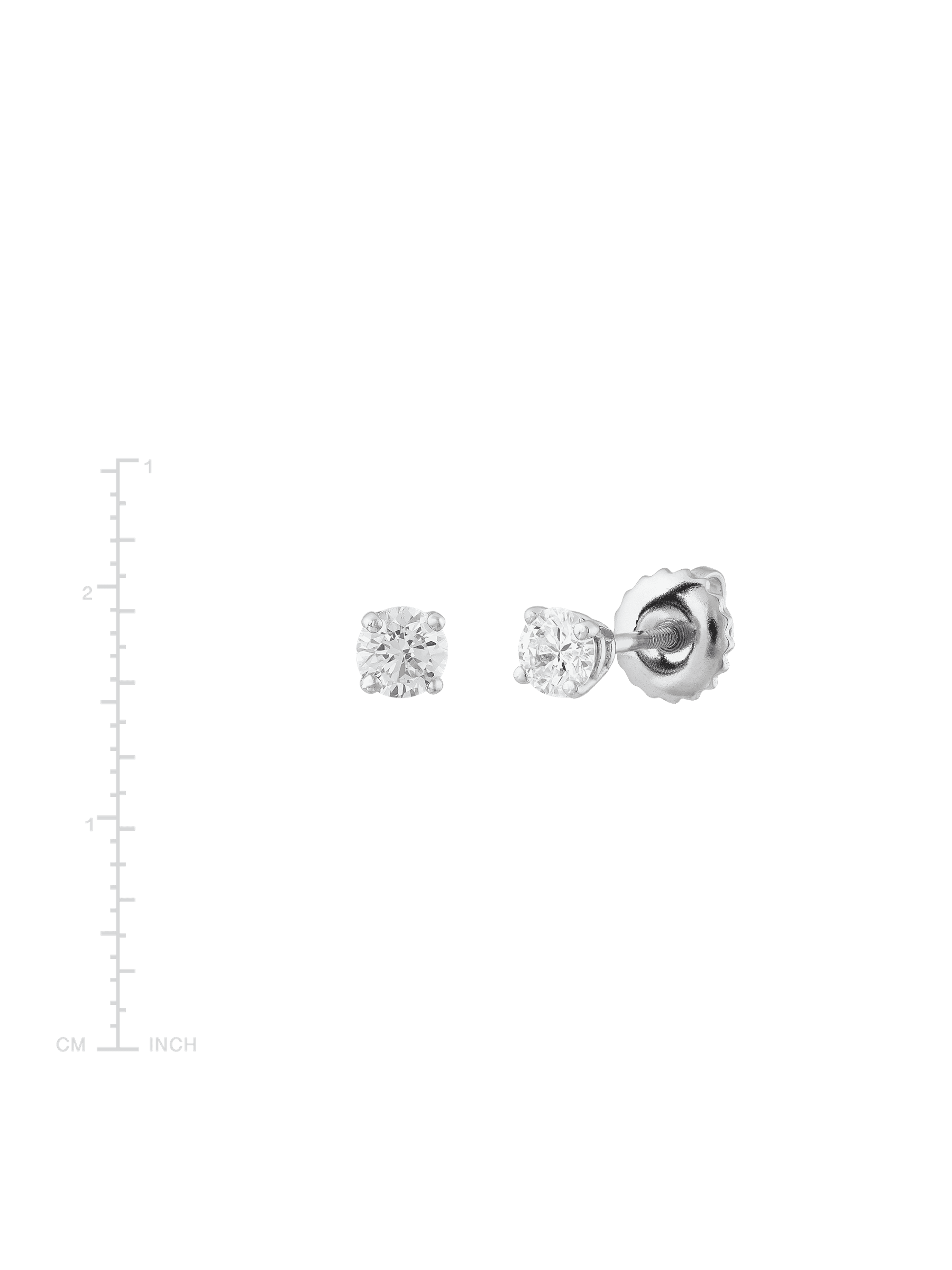 14kt White Gold Diamond Solitaire Stud Earrings O4050