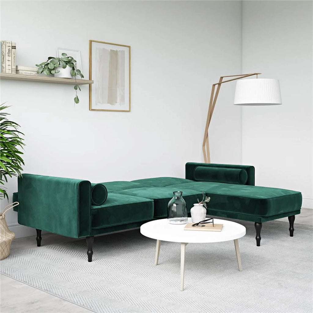 Green Velvet Sectional Futon Y3418