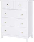 White 5 Drawer Wood Dresser P127086