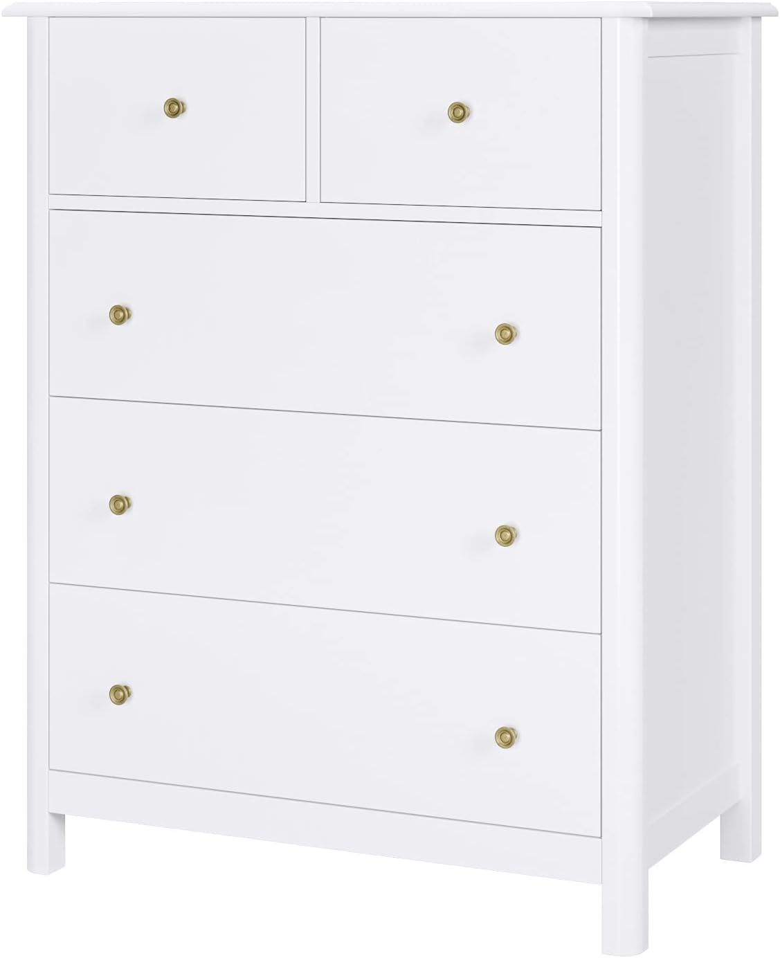 White 5 Drawer Wood Dresser P127086