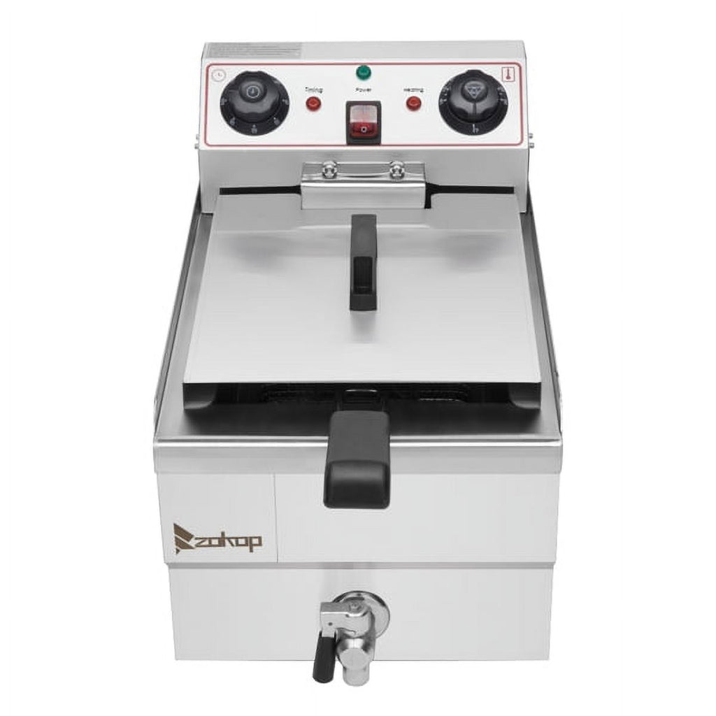 8.5QT Stainless Steel Single Tank Deep Fryer 1700W N195