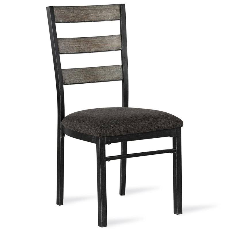 Gray Ladderback Dining Side Chair (Set of 2) C7487