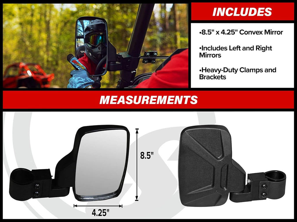 Left and Right Convex Mirrors for 2'' Round Roll Cages L9504