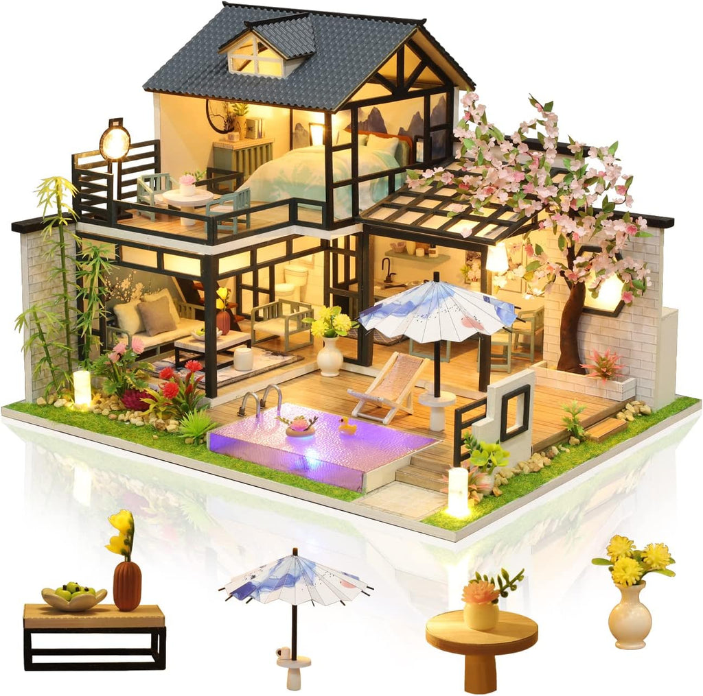DIY Miniature Dollhouse Kit with Dust Cover, 1:24 Scale G732492