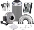 8 Inch 750 CFM Inline Fan Carbon Filter 25 Feet Ducting Combo with Humidity Monitor G7983