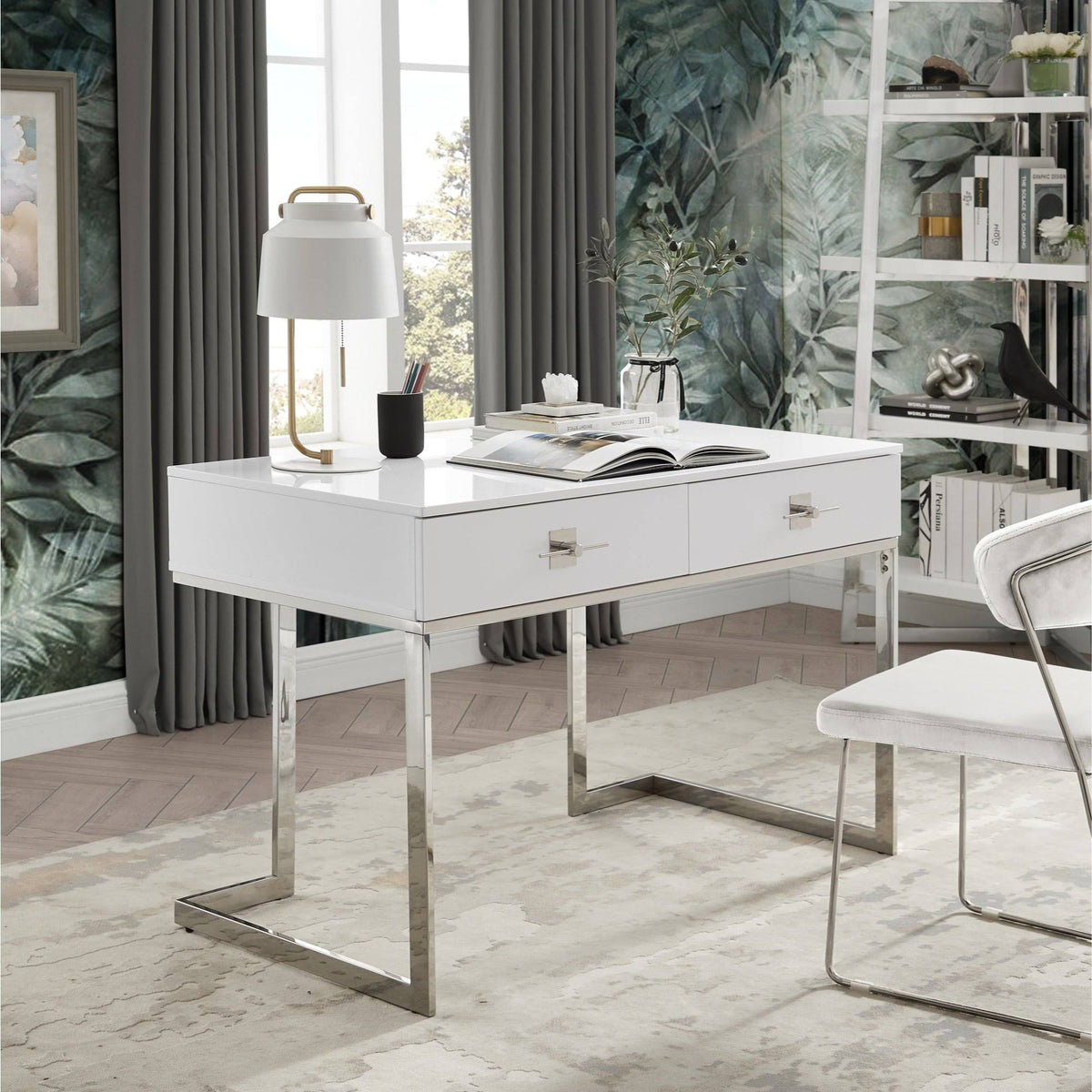 White/Gold Writing Desk H101813
