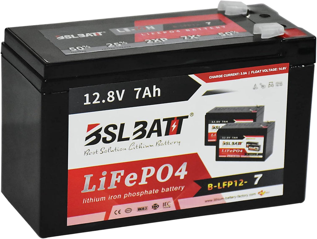 12V 7Amps LiFePO4 Deep Cycle Rechargeable Battery, Pack of 2 F26246