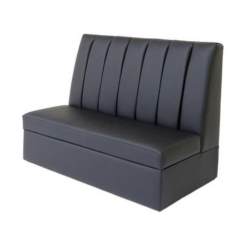 Black Faux Leather Armless Love Seat Q51471