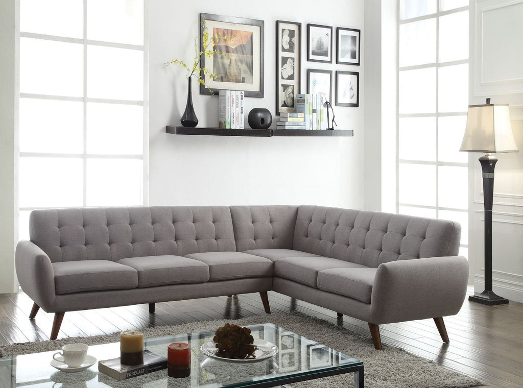 Light Gray Linen Sectional Sofa X208