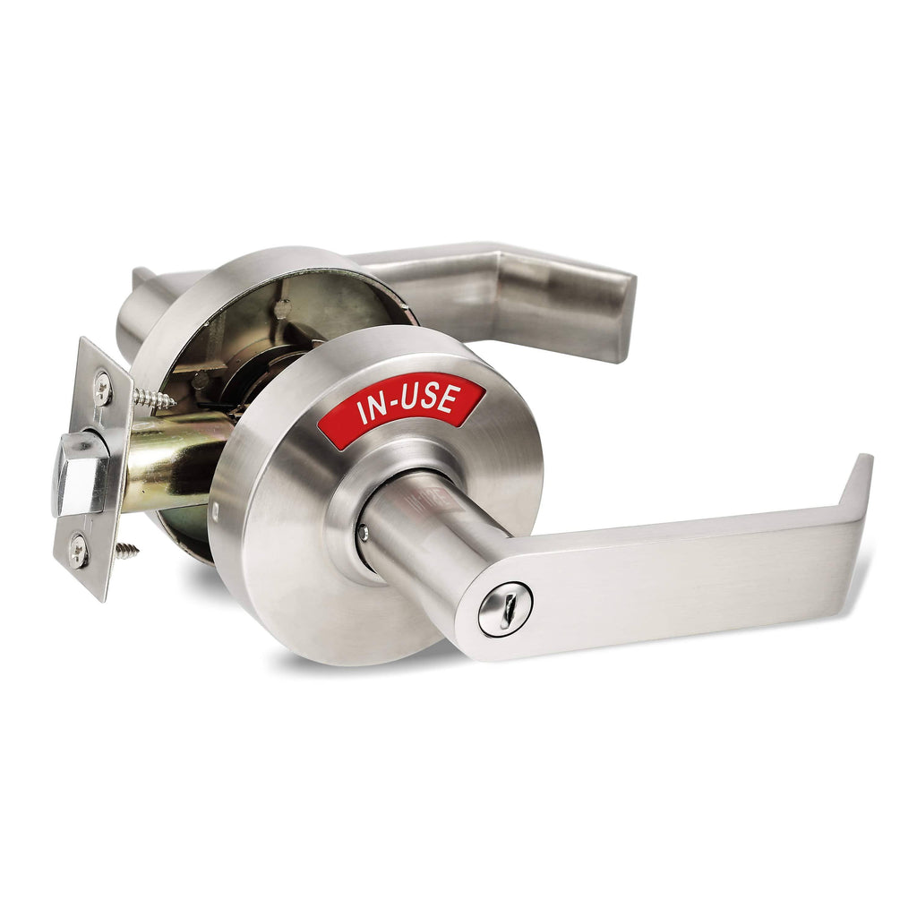 Satin Nickel Privacy Indicator Lock and Lever V4217