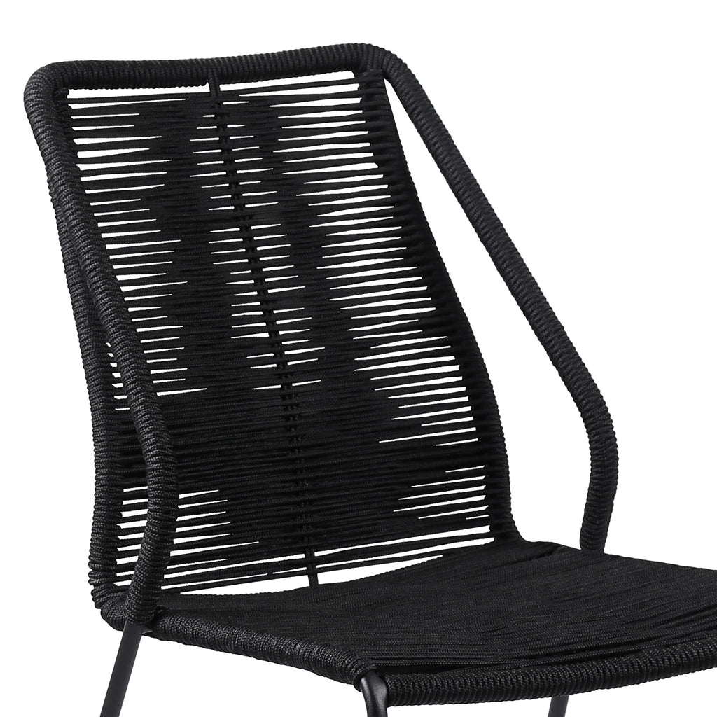 Black Stackable Outdoor Dining Chair Set of 2 G43190