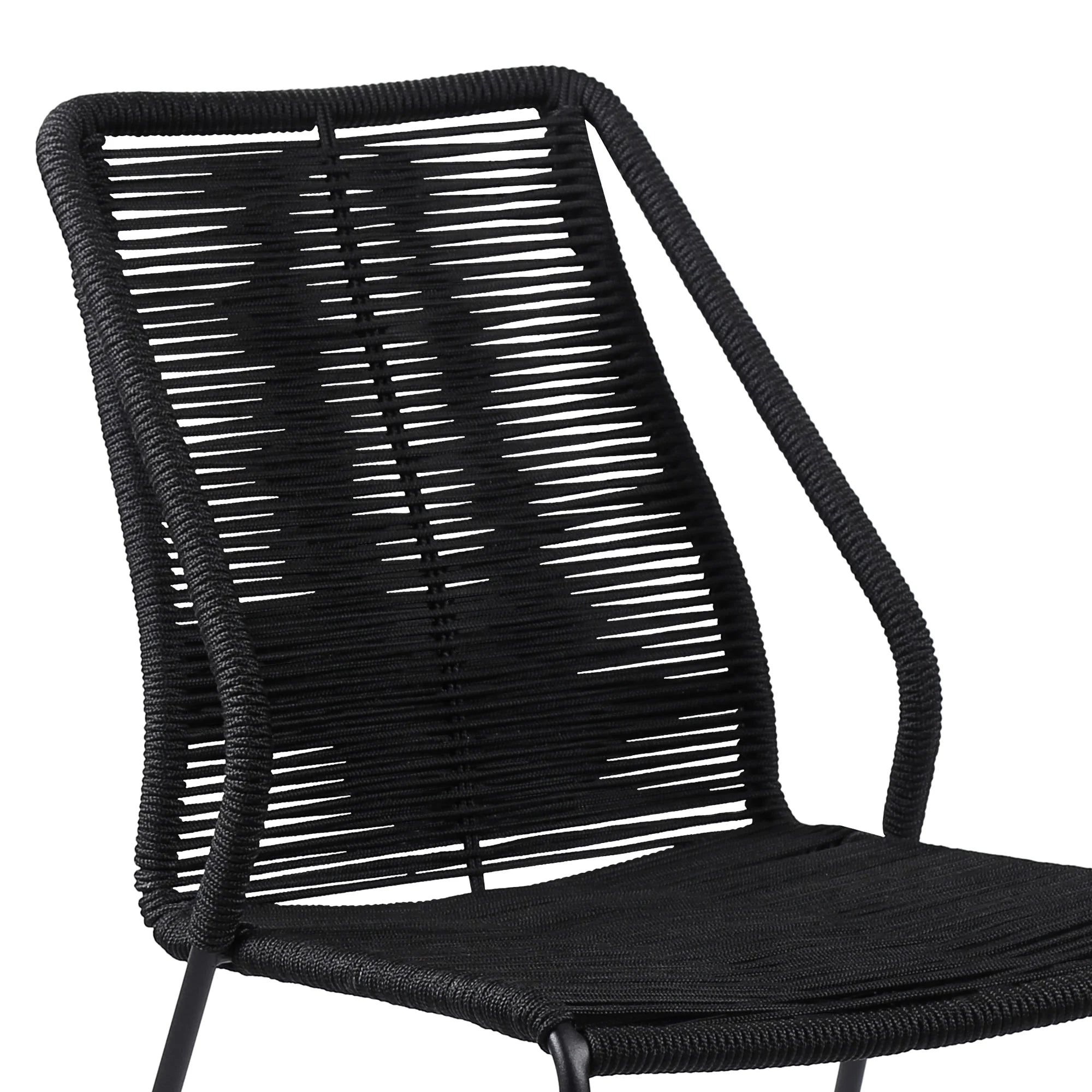 Black Stackable Outdoor Dining Chair Set of 2 G43190