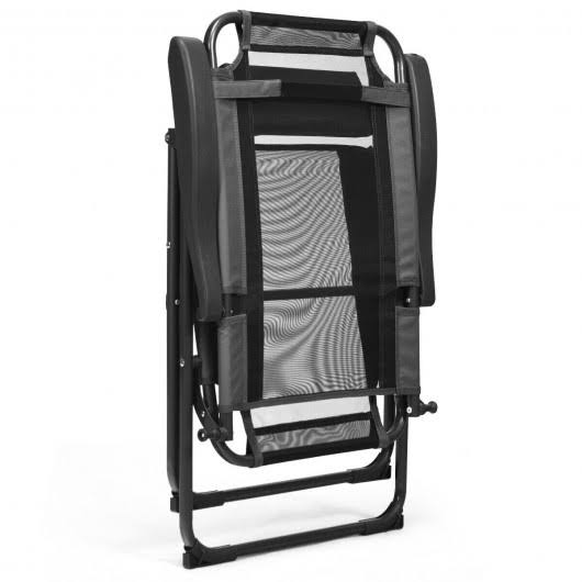 Gray Patio Adjustable Folding Recliner Chairs Z796