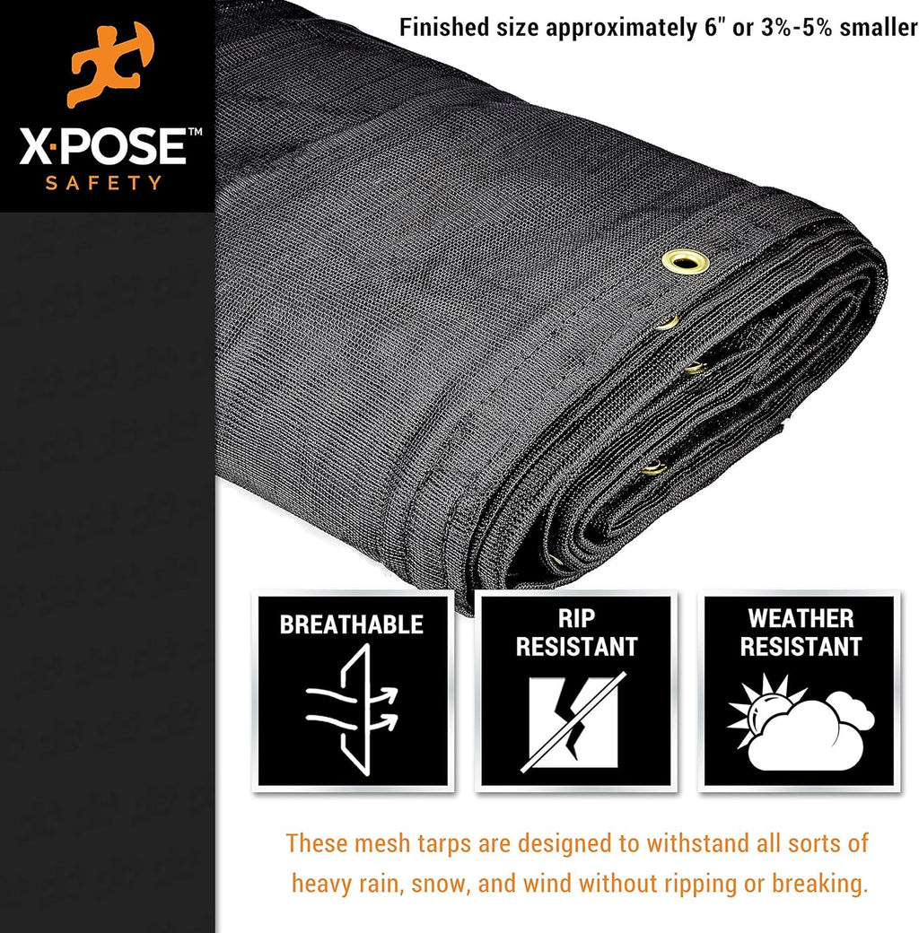 Heavy Duty Mesh Tarp 8’ x 16’ Black Waterproof Cover Q93512